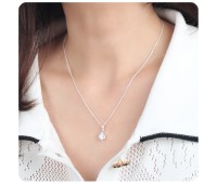 Necklace Silver CZ Drop SPE-206